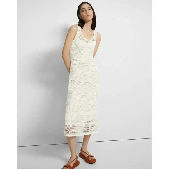 569 Theory Sleeveless Midi Dress in Cotton Crochet - Picture 1 of 8